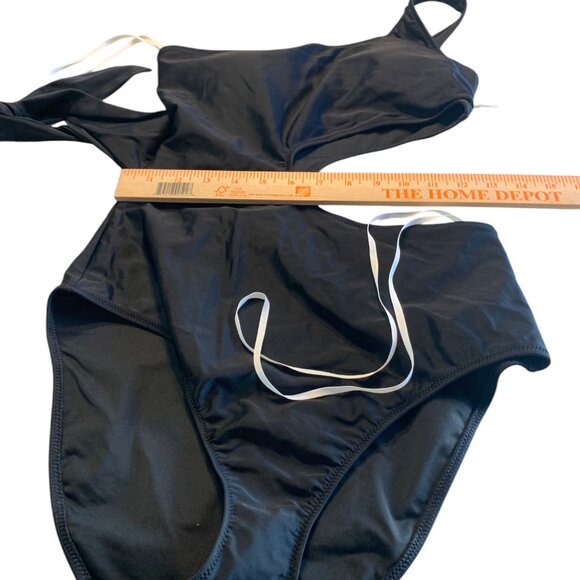 Aerie Asymmetrical Wrap One Piece Swimsuit Size Medium Long - Picture 8 of 9